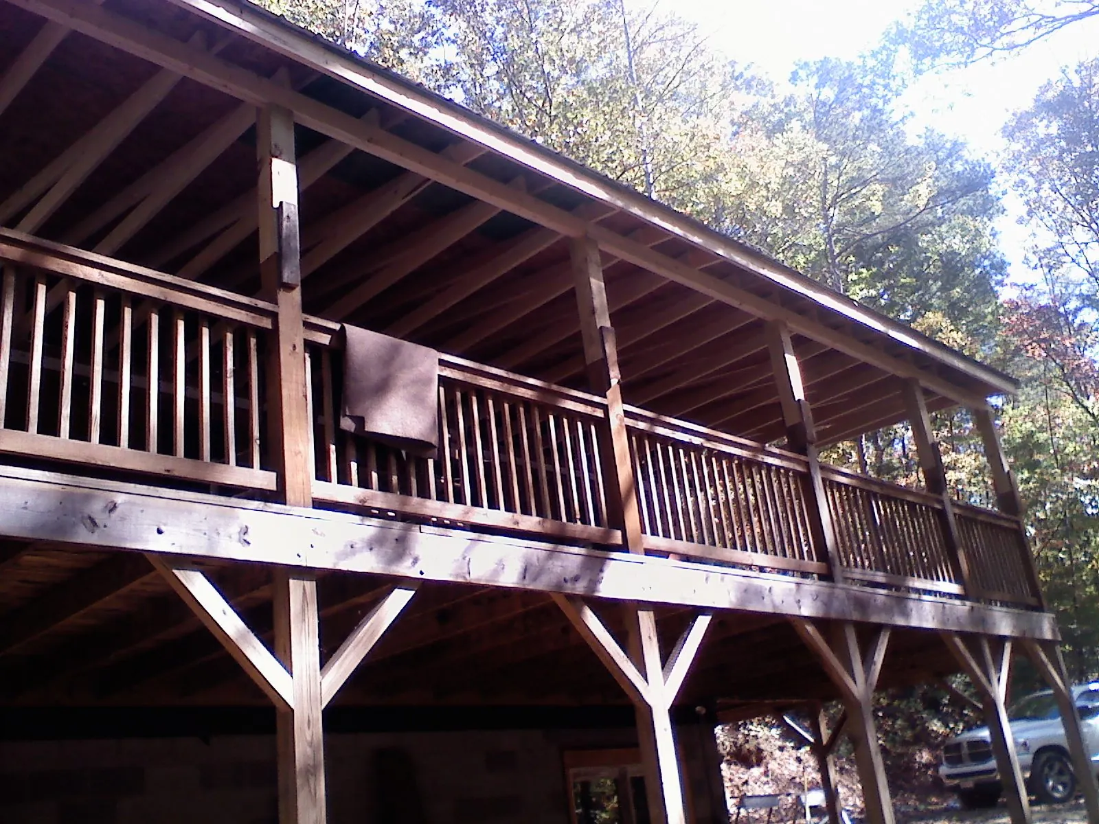 Timber framing under a new elevated porch and deck — Roof Leak Repair in North Brunswick by Roofing Brothers
